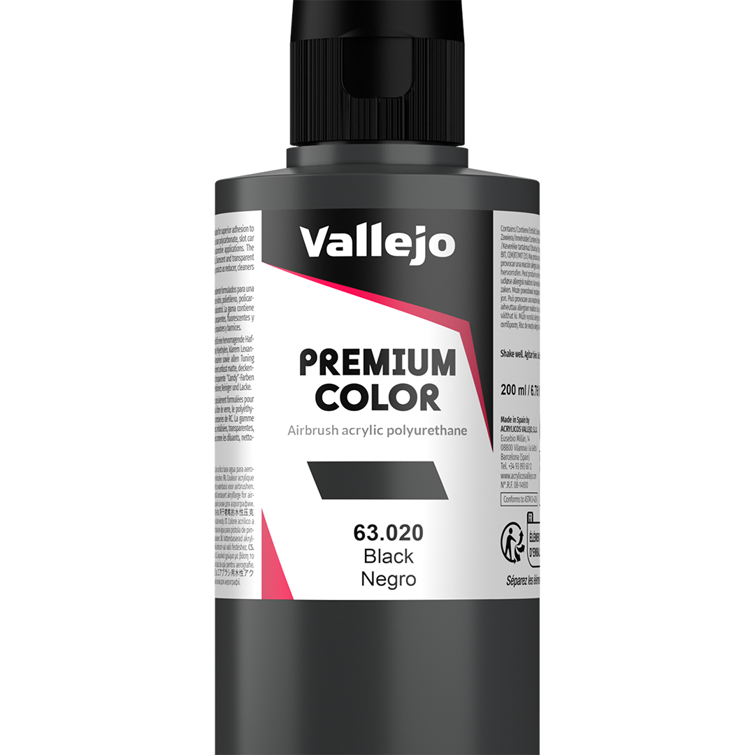 Peinture acrylique Prince August Premium - flacon 200 ml - Premium Opaque - Dark - Noir