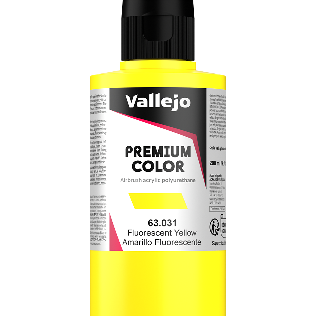 Peinture acrylique Prince August Premium - flacon 200 ml - Premium Fluorescent - Yellow Fluo - Jaune Fluo