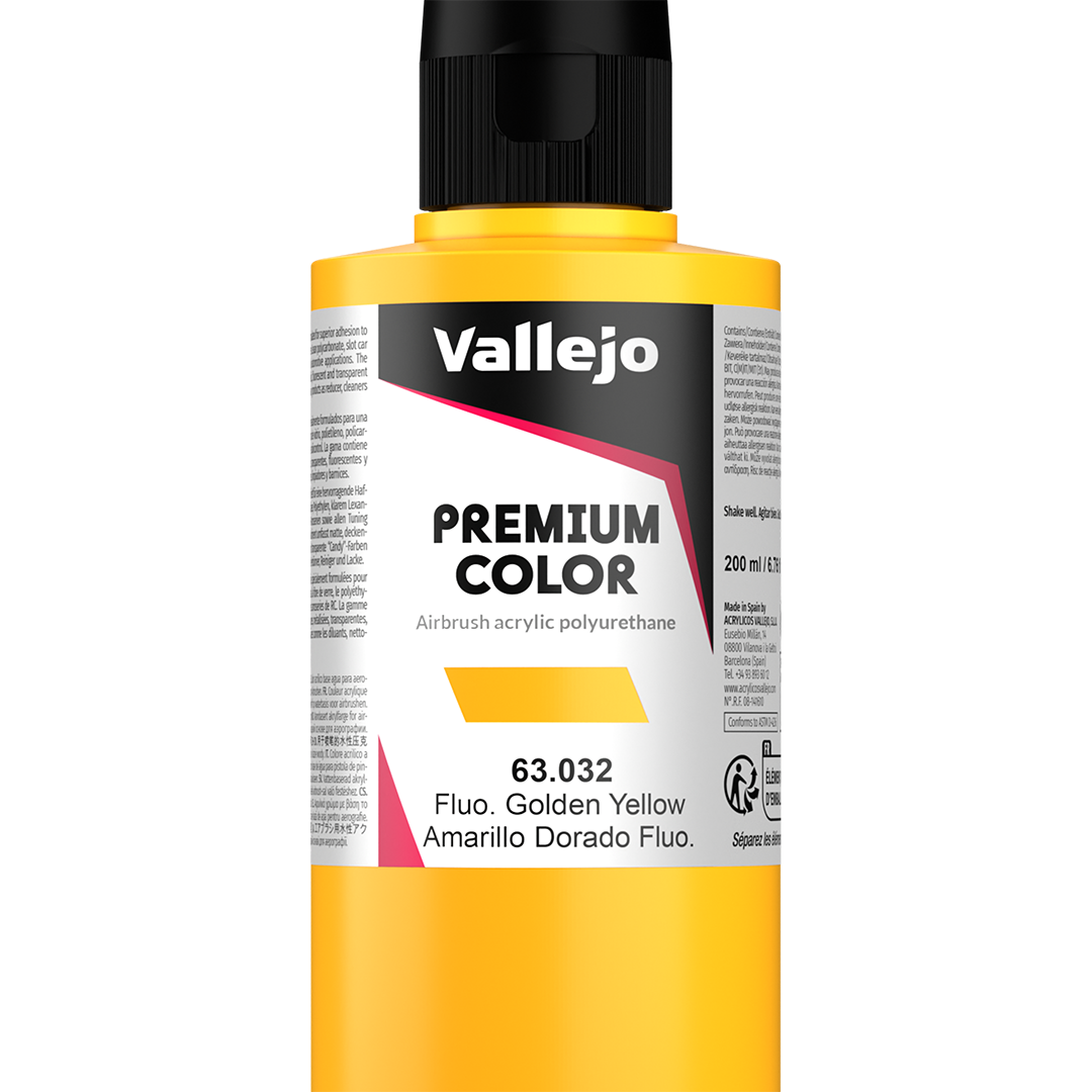 Peinture acrylique Prince August Premium - flacon 200 ml - Premium Fluorescent - Gondel Yellow Fluo - Jaune Gondole Fluo