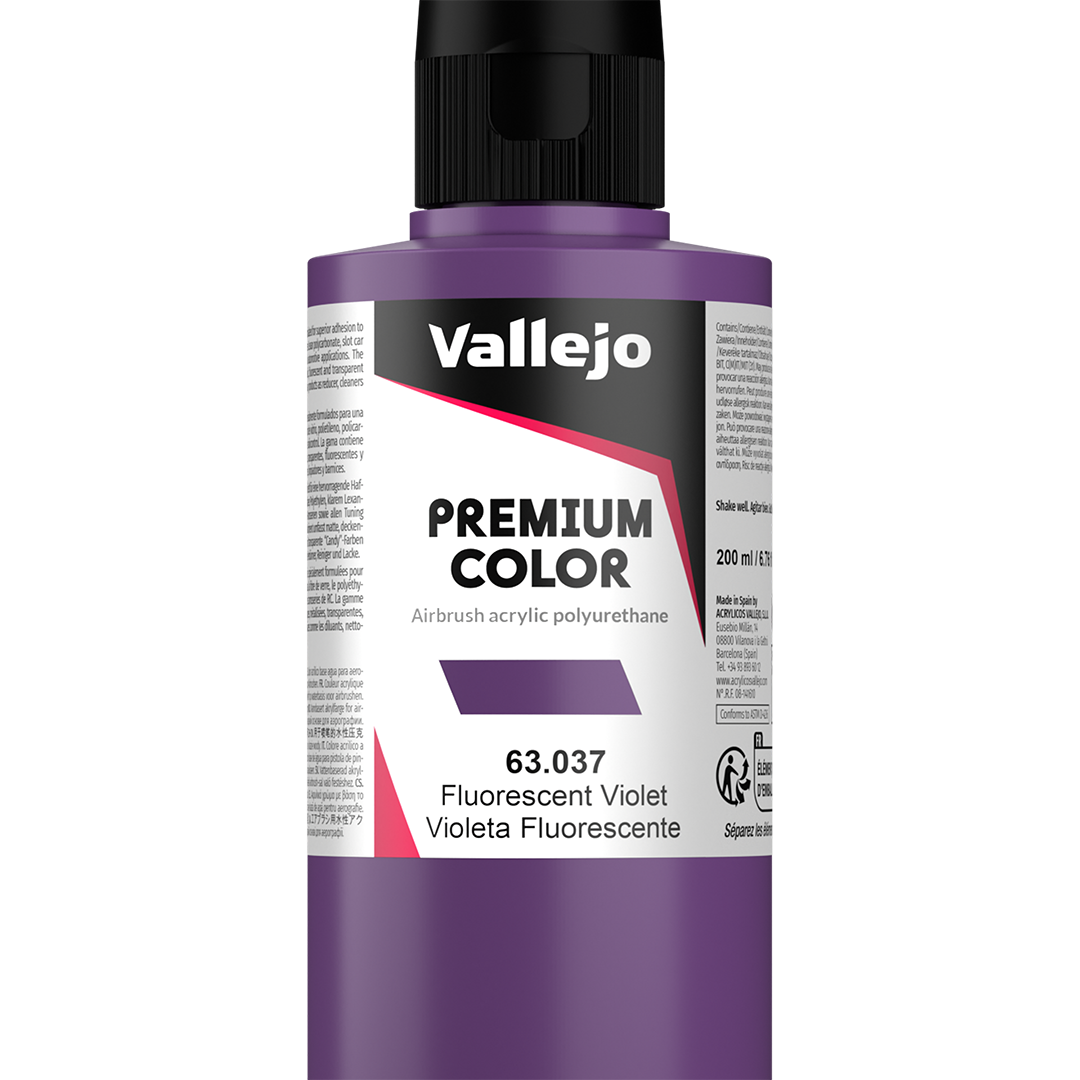 Peinture acrylique Prince August Premium - flacon 200 ml - Premium Fluorescent - Violet Fluo - Violet Fluo