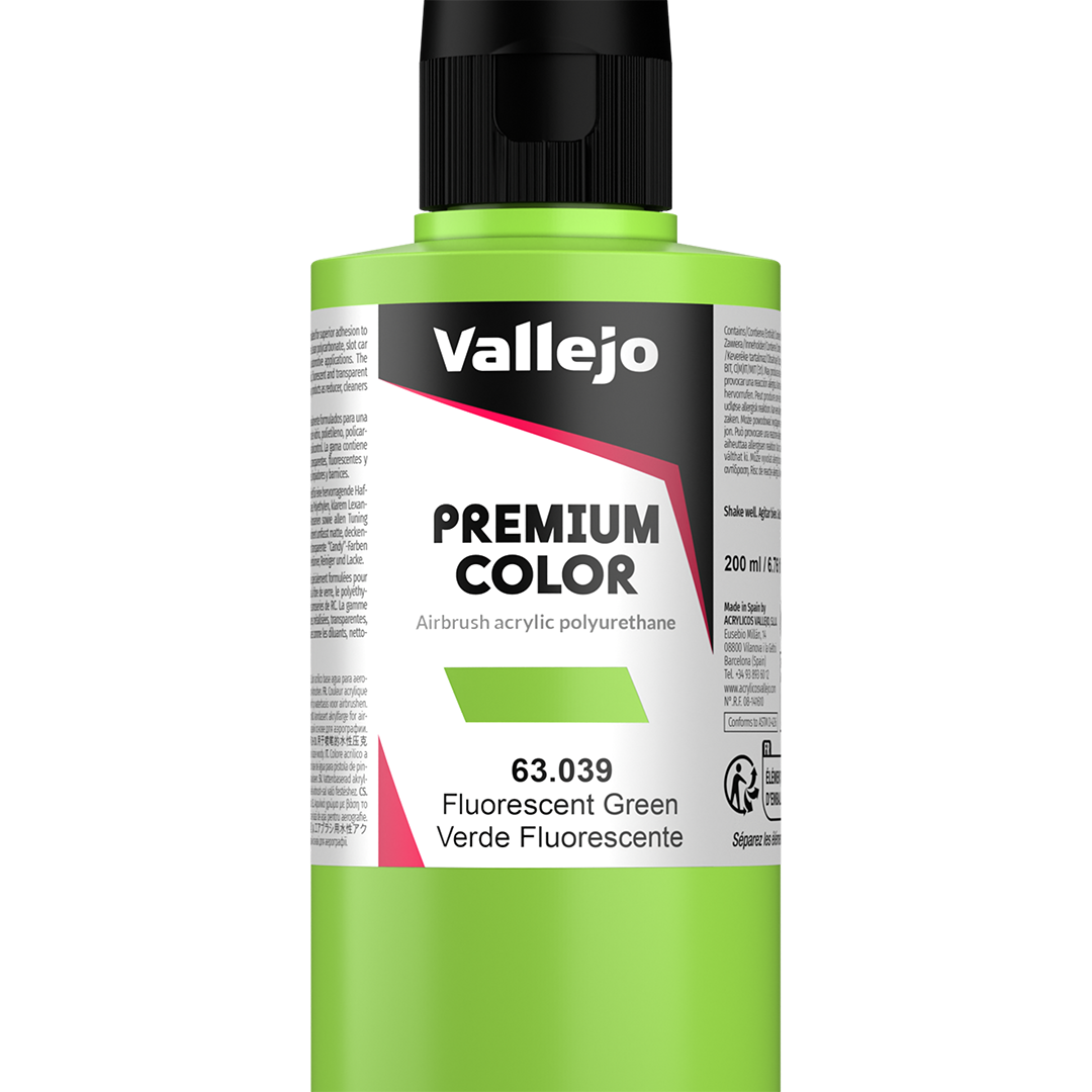 Peinture acrylique Prince August Premium - flacon 200 ml - Premium Fluorescent - Green Fluo - Vert Fluo