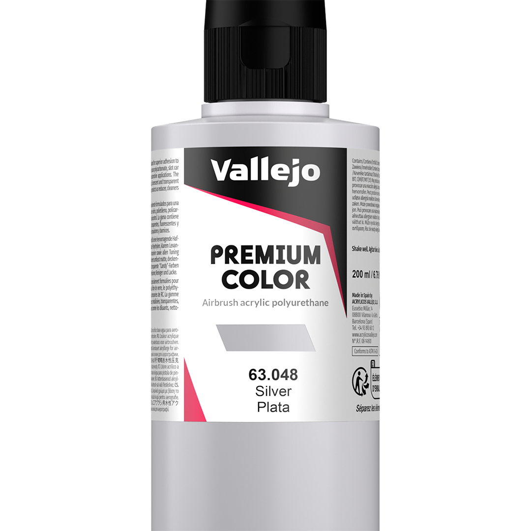 Peinture acrylique Prince August Premium - flacon 200 ml - Premium Métallique - Silver - Argent