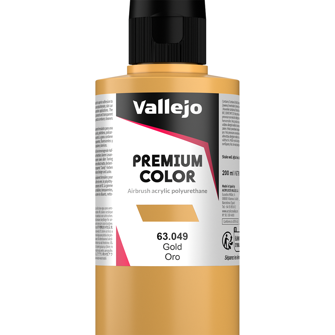 Peinture acrylique Prince August Premium - flacon 200 ml - Premium Métallique - Gold - Or