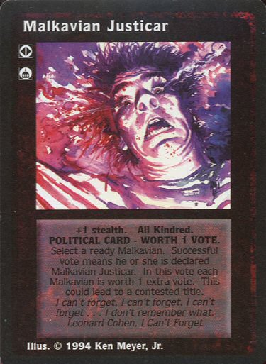 Malkavian Justicar [Jyhad set] - VTES CCG