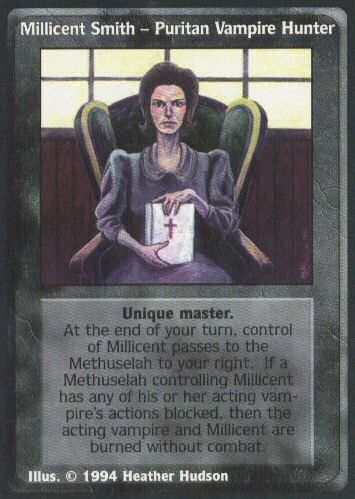 Millicent Smith, Puritan Vampire Hunter [Jyhad set] - VTES CCG