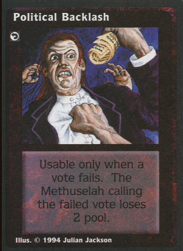 Political Backlash [Jyhad set] - VTES CCG