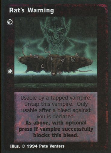 Rat's Warning [Jyhad set] - VTES CCG