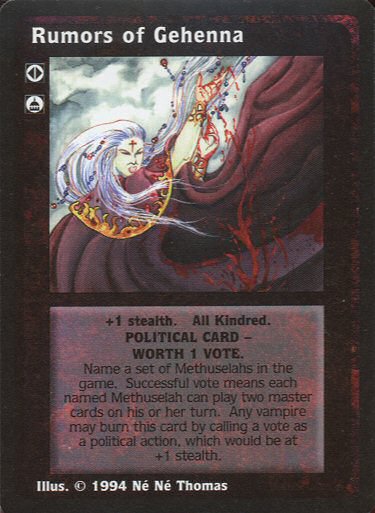 Rumors of Gehenna [Jyhad set] - VTES CCG