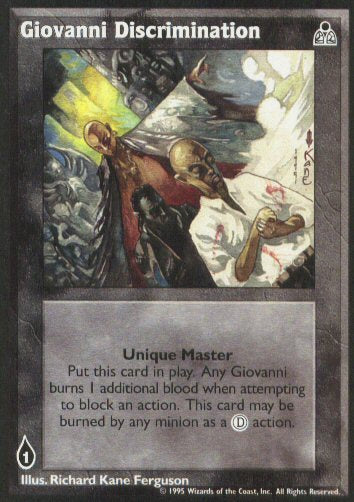 Giovanni Discrimination [DS set] - VTES CCG