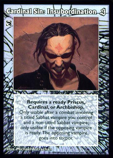 Cardinal Sin: Insubordination [Sabbat set] - VTES CCG