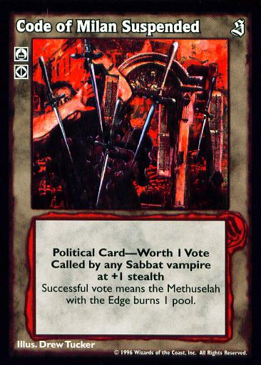 Code of Milan Suspended [Sabbat set] - VTES CCG