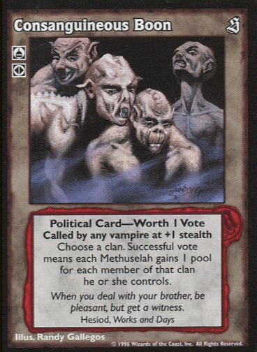 Consanguineous Boon [Sabbat set] - VTES CCG