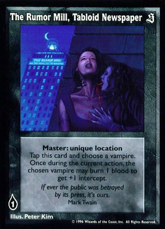The Rumor Mill, Tabloid Newspaper [Sabbat set] - VTES CCG