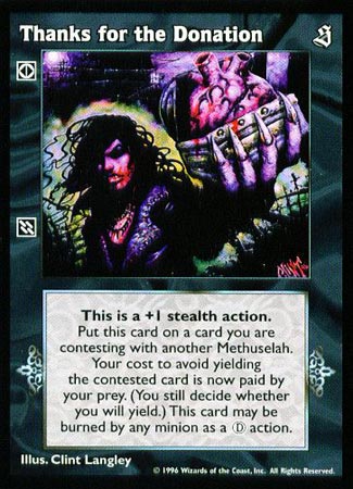 Thanks for the Donation [Sabbat set] - VTES CCG