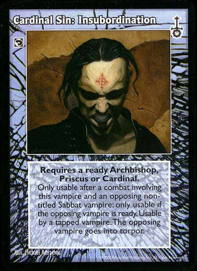 Cardinal Sin: Insubordination [SW set] - VTES CCG
