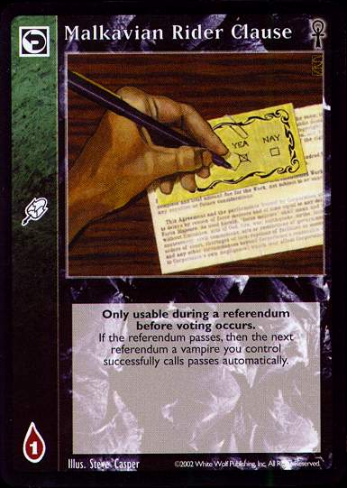 Malkavian Rider Clause [CE set] - VTES CCG
