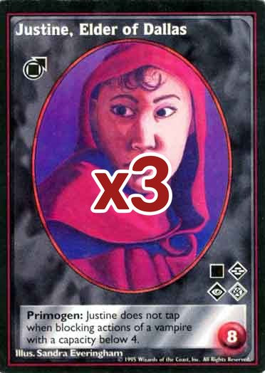 Justine, Elder of Dallas [V:TES set] - VTES CCG