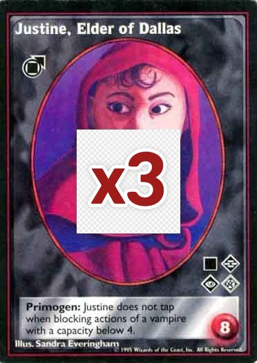 Justine, Elder of Dallas [V:TES set] - VTES CCG