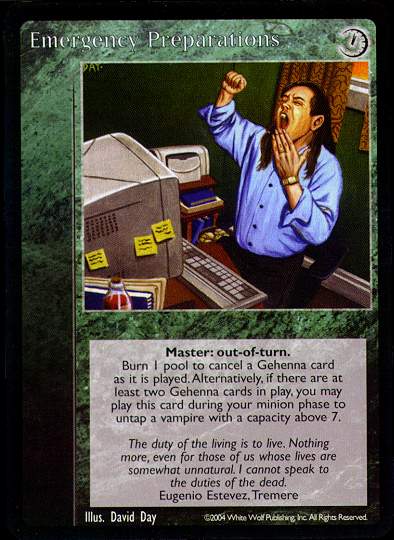 Emergency Preparations [Gehenna set] - VTES CCG