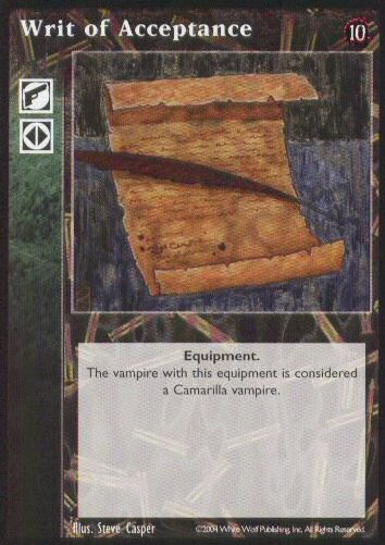 Writ of Acceptance [Tenth set] - VTES CCG