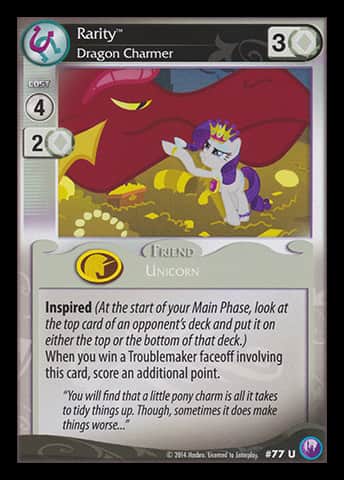 Rarity *Dragon Charmer* (V.1 - Uncommon) - Canterlot Nights - Anglais (EN) - OCCASION