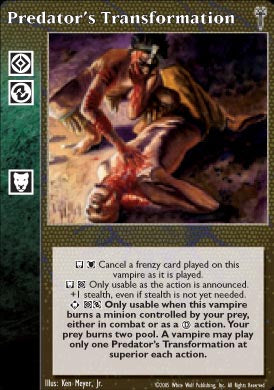 Predator's Transformation [LoB set] - VTES CCG