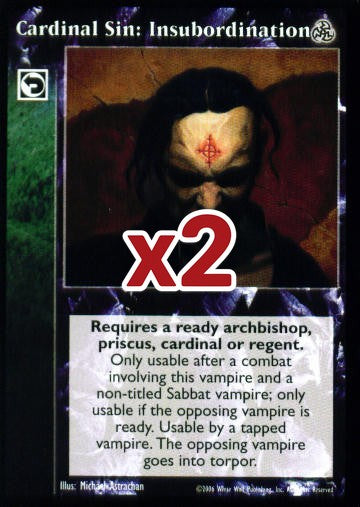 Cardinal Sin: Insubordination [Third set] - VTES CCG