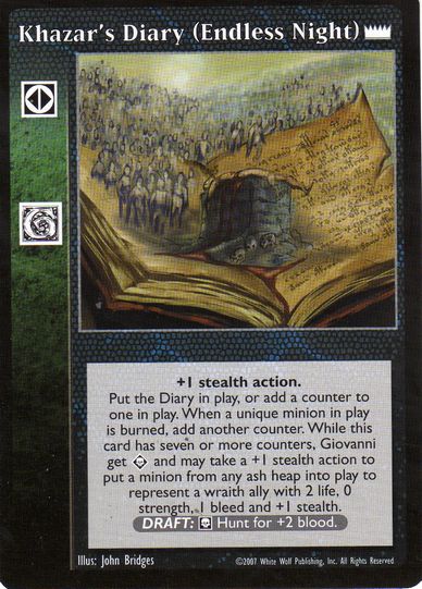Khazar's Diary (Endless Night) [LotN set] - VTES CCG