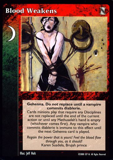 Blood Weakens [KoT set] - VTES CCG