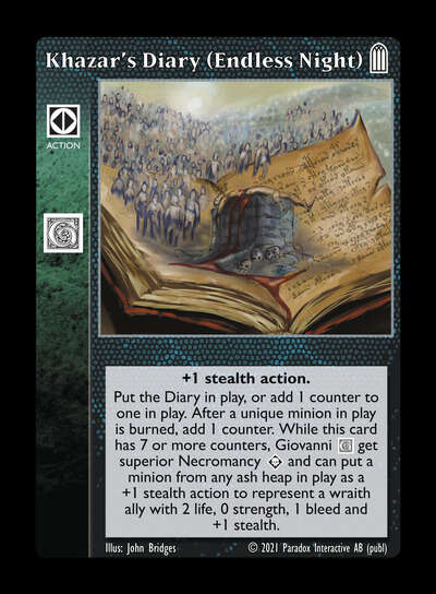 Khazar's Diary (Endless Night) [Legacy II set] - VTES CCG