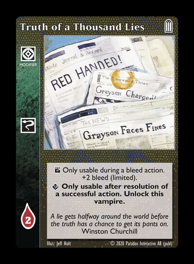 Truth of a Thousand Lies [Legacy II set] - VTES CCG