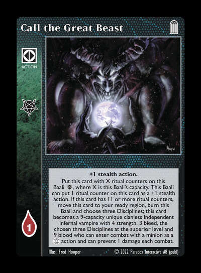 Call the Great Beast [Legacy V set] - VTES CCG