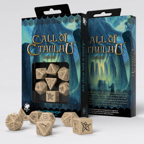 Set de dés - L'Appel De Cthulhu - Beige Et Noir