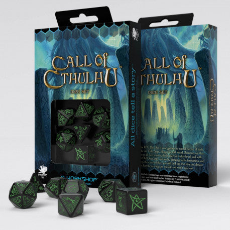 Set de dés - L'Appel De Cthulhu - Noir & Vert