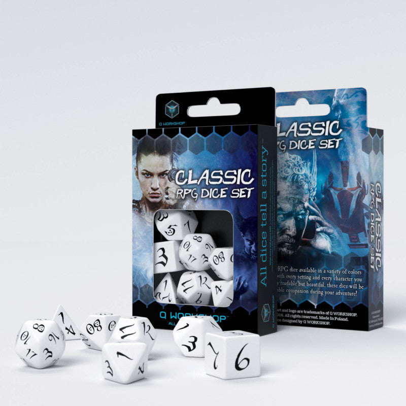 Set de dés - Jdr Classique - Blanc & Noir