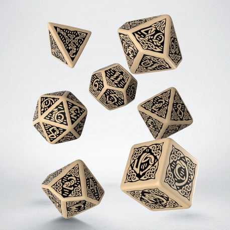 Set de dés - Celtic 3D - Beige & Noir