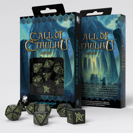 Set de dés - L'Appel De Cthulhu - Noir & Phosphorescent