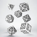 Set de dés - Engrenages Steampunk - Blanc & Noir