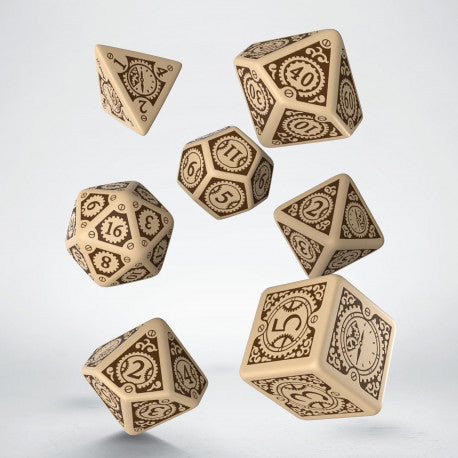 Set de dés - Engrenages Steampunk - Beige & Marron