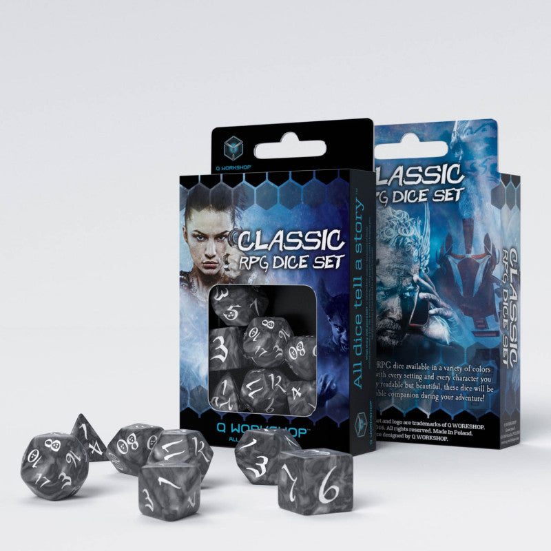 Set de dés - Jdr Classique - Fumé & Blanc