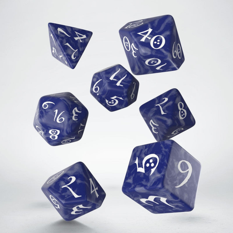 Set de dés - Jdr Classique - Cobalt & Blanc