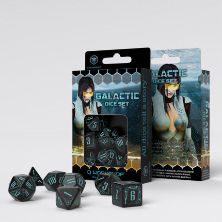 Set de dés - Galactique Noir & Bleu