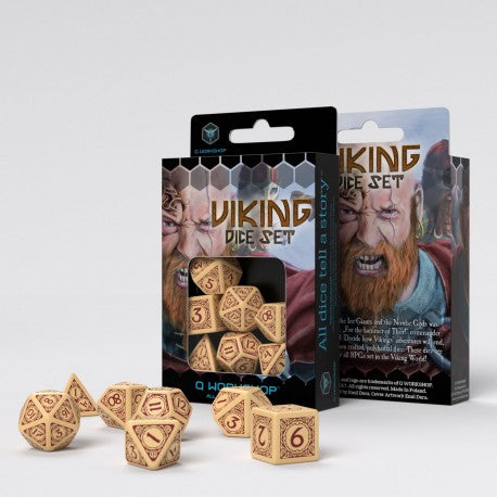 Set de dés - Viking - Beige & Bordeaux