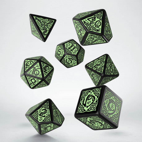 Set de dés - Celtic 3D Revised - Noir & Vert