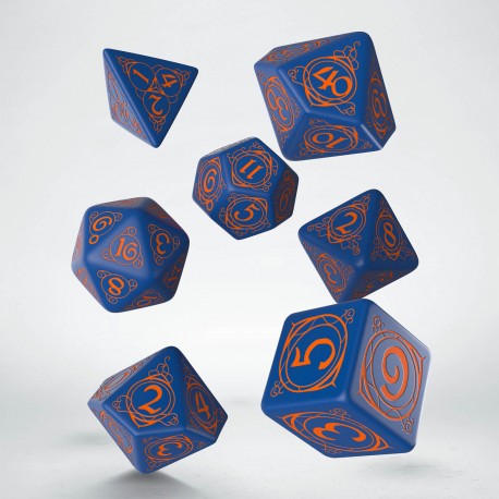 Set de dés - Magicien - Bleu Foncé & Orange