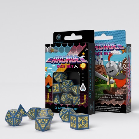 Set de dés - Arcade - Bleu & Jaune