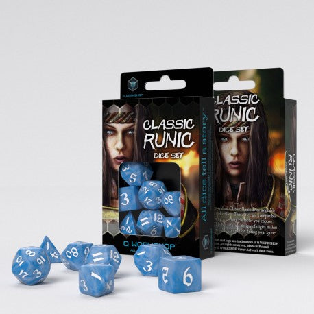 Set de dés - Runique Classique - Glacier & Blanc