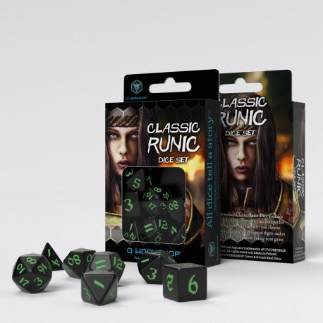 Set de dés - Runique Classique - Noir & Vert