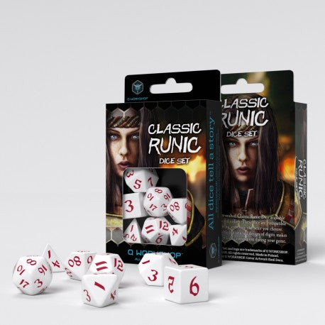 Set de dés - Runique Classique - Blanc & Rouge