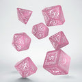 Set de dés - Elfique Rose Scintillant & Blanc
